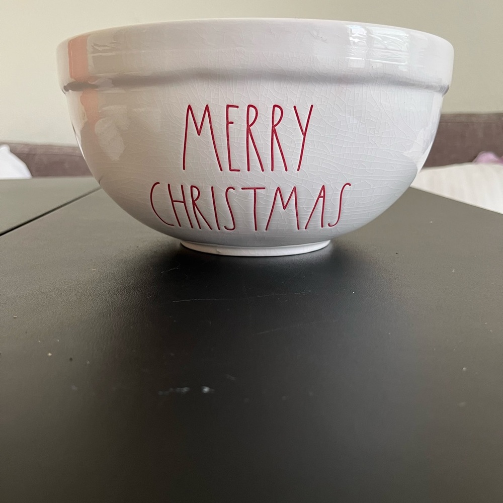 Rae Dunn NEW MERRY CHRISTMAS Large Bowl XMAS Rare Holiday - Picture 2 of 4
